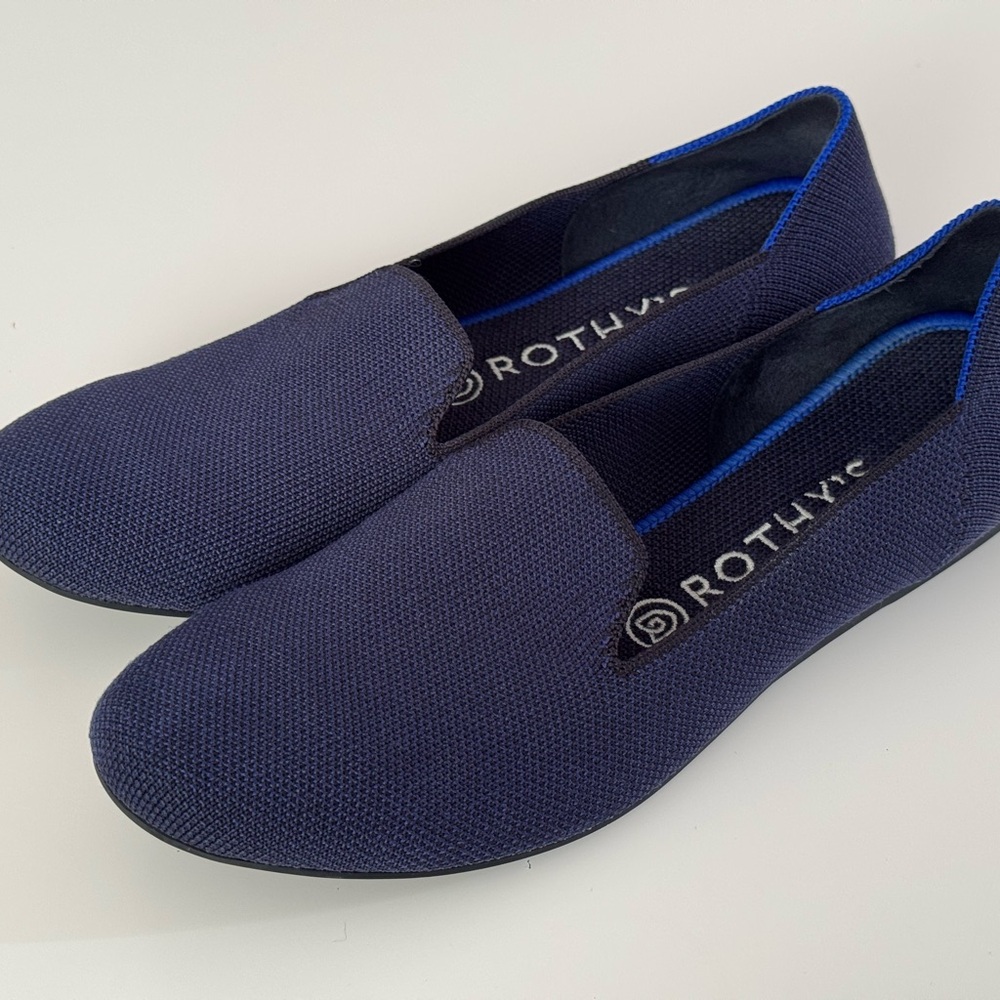 Rothy's Blue Flats Streamlined Slip-On Design